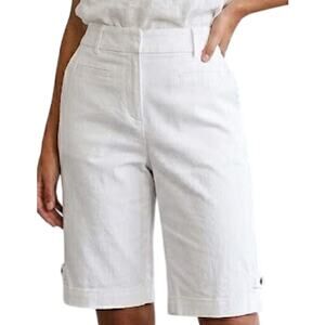 Caché Cotton Bermuda Shorts - White (NWT 4)